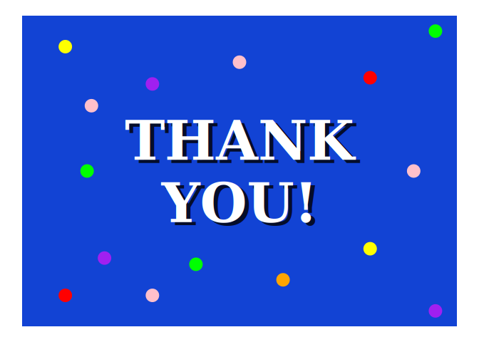 Thank you cards created with ggplot2.