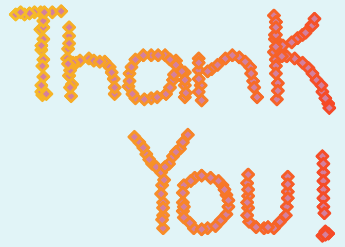 Thank you cards created with ggplot2.