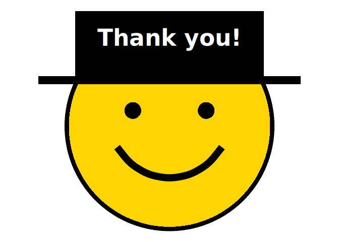 Thank you cards created with ggplot2.