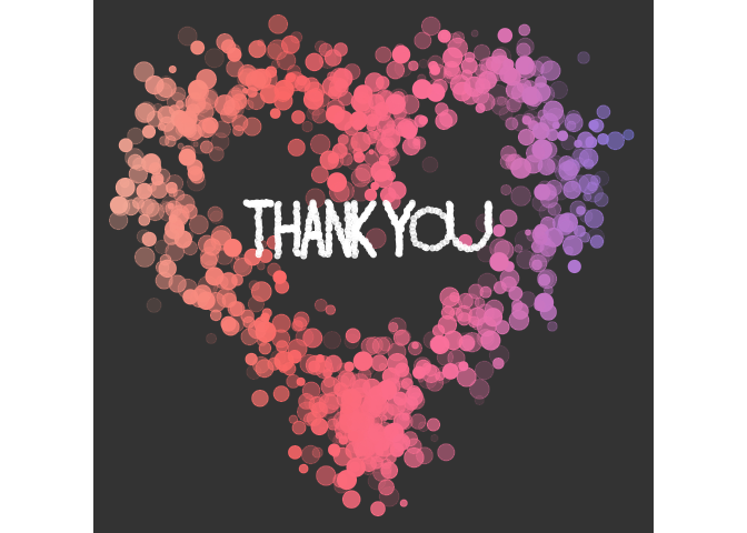 Thank you cards created with ggplot2.