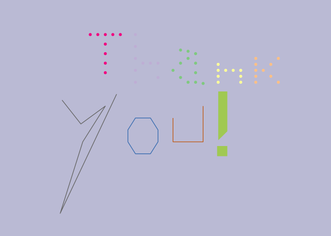 Thank you cards created with ggplot2.